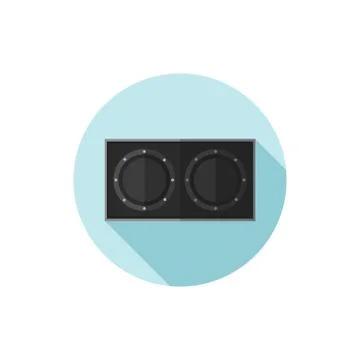 Vector flat design Subwoofer reproductor Stock Illustration