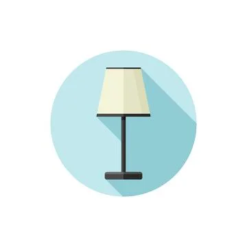 Vector flat design Table Lamp icon Stock Illustration