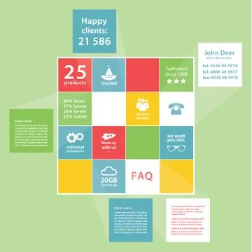 Vector flat design template.abstract squares background with place for your c Stock Illustration