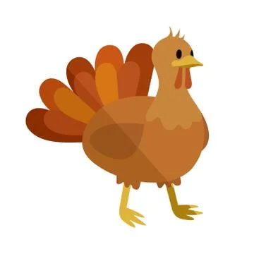 Vector flat design Thanksgiving Turkey Stock Illustration