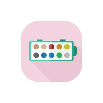 Vector Flat Design Watercolour Stock Illustration