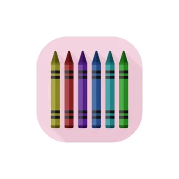 Vector Flat Design Wax Crayons Stock Illustration