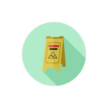 Vector Flat Design Wet Floor Sign Stock Illustration