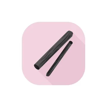 Vector Flat Design Willow Charcoal Illustrazione stock