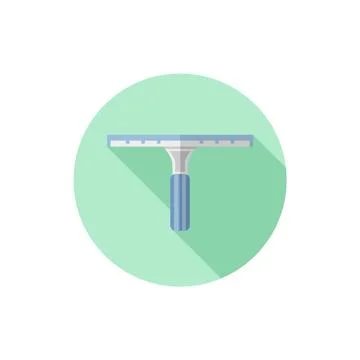 Vector Flat Design Window Squeegee Stock Illustration