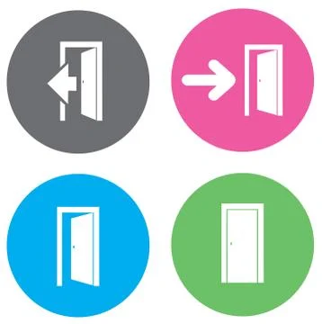 Vector Flat Door Icons Illustrazione stock