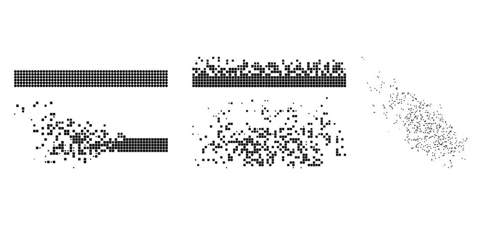 Vector Flat Dot Integration and Dissolving Abstract Illustration Stock Illustration