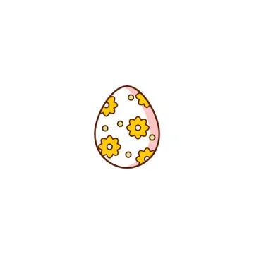 Vector flat easter decorated chicken egg Stockillustratie