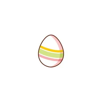 Vector flat easter decorated chicken egg Stock Illustration