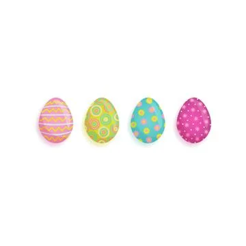 Vector flat easter decorated eggs set Illustrazione stock
