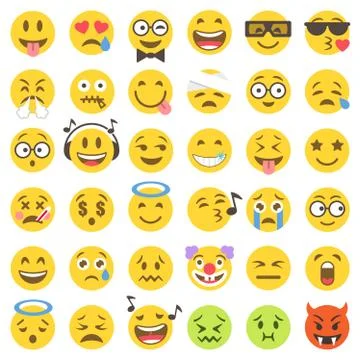 Vector flat emoticons set 2 Stock-Illustration
