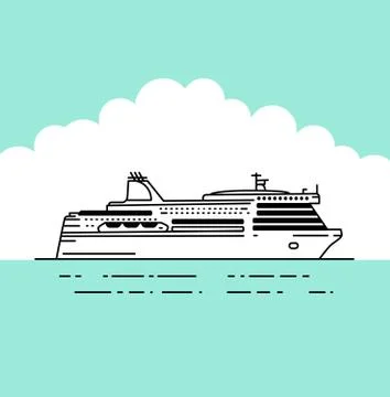 Vector flat ferryferry boat vector illustration Stock Illustration