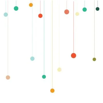 Vector flat festive decoration circles on threads Illustrazione stock