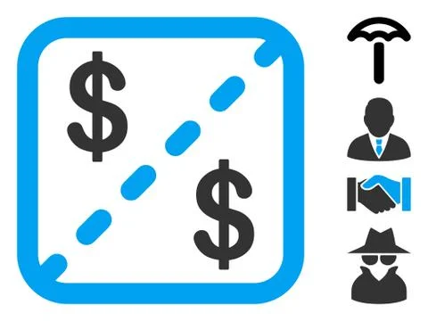 Vector Flat Financial Shares Icon with Bonus Icons Stock Illustration