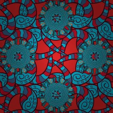 Vector. Flat Flower Elements Design. Colour Spring Theme seamless pattern Backgr 스톡 일러스트