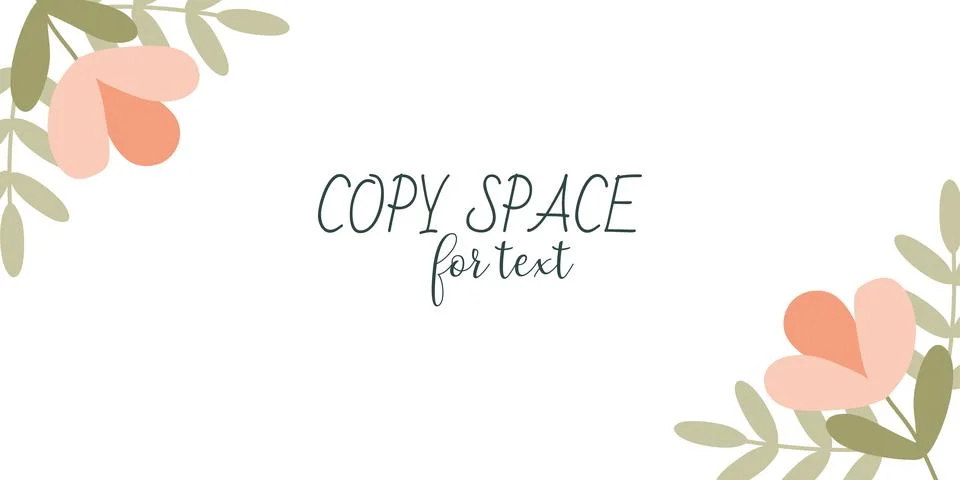 Vector Flat Flower Frame with Text Space. Spring Color Botany Background Illu Stock Illustration