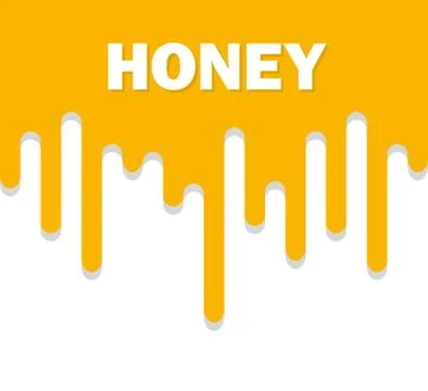 Vector flat with the flowing down honey. Stock Illustration