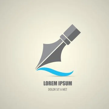 Vector flat Fountain pen icon isolated Stock Illustration