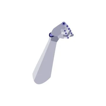 Vector Flat futuristic arm prosthesis icon. Illustrazione stock
