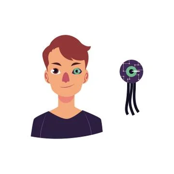 Vector flat futuristic bionic prosthesis icon Stock Illustration