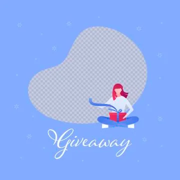 Vector flat gift box giveaway holiday people illustration. Stock Illustration