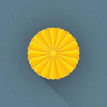 Vector flat gold imperial seal illustration icon. Stock Illustration