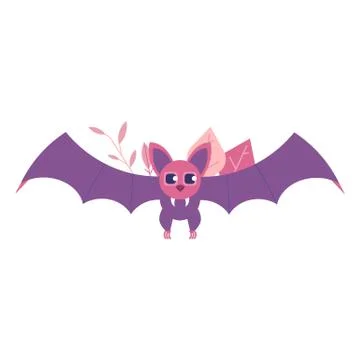Vector flat halloween black bat Stock Illustration