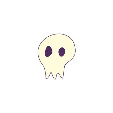 Vector flat halloween skull, ghost Stock Illustration