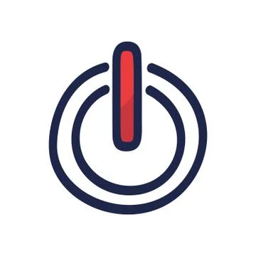 Vector flat Hand Drawn power button doodle. Sketch style icon. Decoration ele Stock Illustration