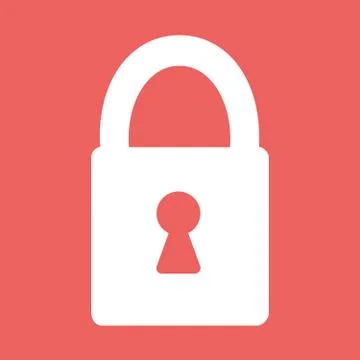 Vector flat heart lock icon Stock Illustration