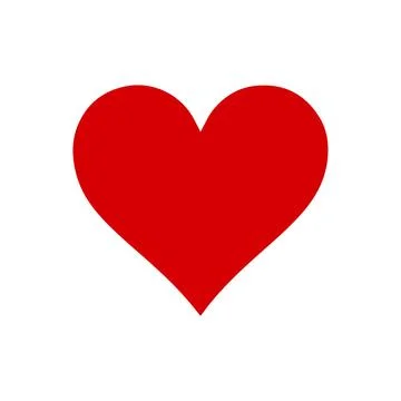 Vector flat heart shape isolated white background Illustrazione stock