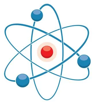 Vector flat icon of abstract atom or molecule model Stock Illustration