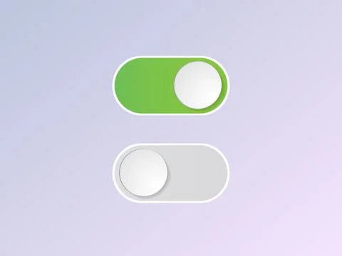 Vector flat icon On and Off Toggle switch button Illustrazione stock
