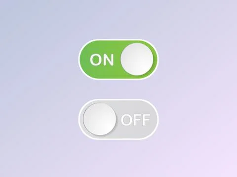 Vector flat icon On and Off Toggle switch button Stock Illustration