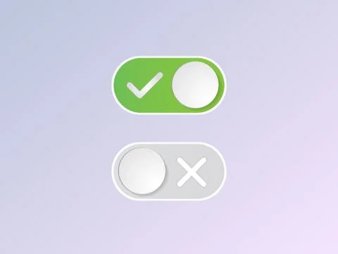 Vector flat icon On and Off Toggle switch button Stock Illustration