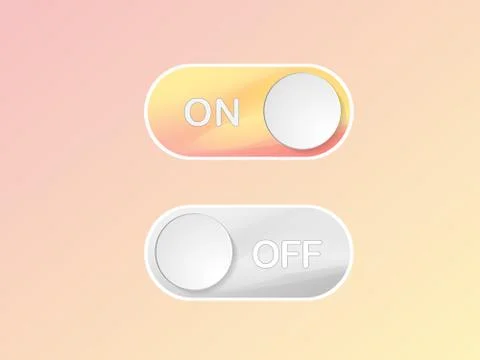 Vector flat icon On and Off Toggle switch button Stock Illustration