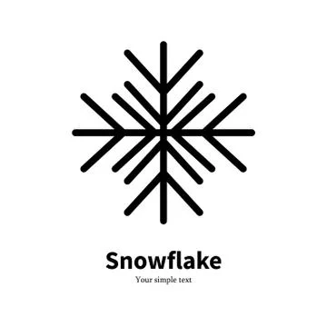Vector flat icon black silhouette winter snowflake Stock Illustration