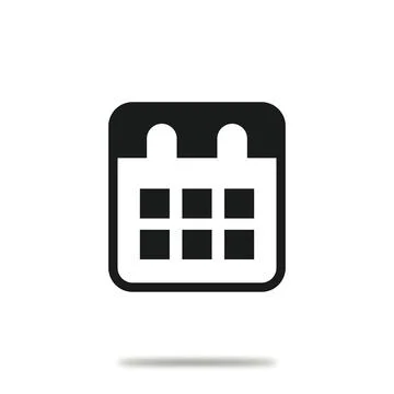 Vector flat icon. Calendar is a simple black figure. Minimalist style. Suitable Stock Illustration