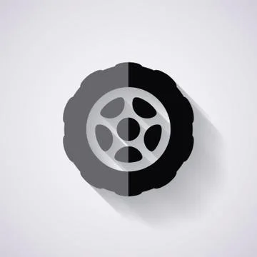 Vector flat icon of car tire Stock Illustration