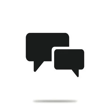 Vector flat icon. Dialogue is a simple black figure. Minimalist style. Suitable Stock Illustration
