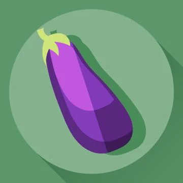 Vector flat icon of eggplant Stock Illustration
