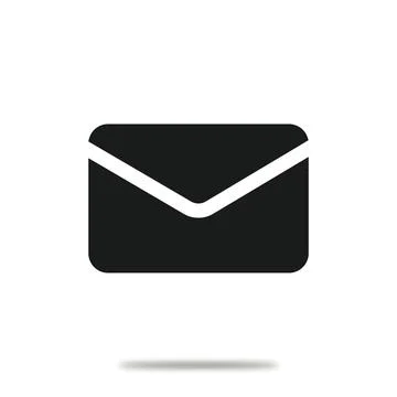 Vector flat icon. Email, envelope icon is a simple black shape. Minimalist Stock Illustration