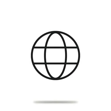 Vector flat icon. Globe or the Internet is a simple black figure. Minimalist Ilustração Stock