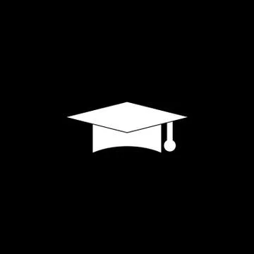 Vector flat icon graduate cap Stock Illustration