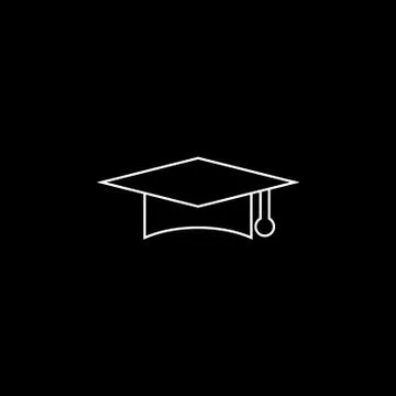 Vector flat icon graduate cap Illustrazione stock