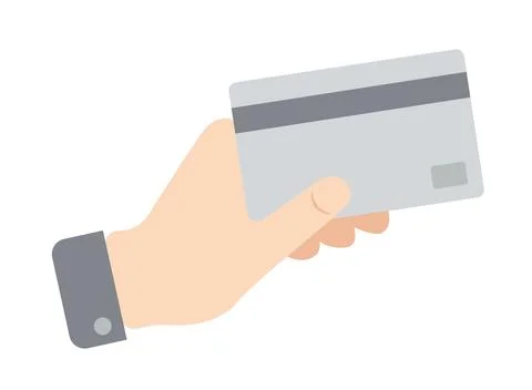 Vector flat icon of hand with card. Vector illustrations of hand with credi.. Stockillustratie