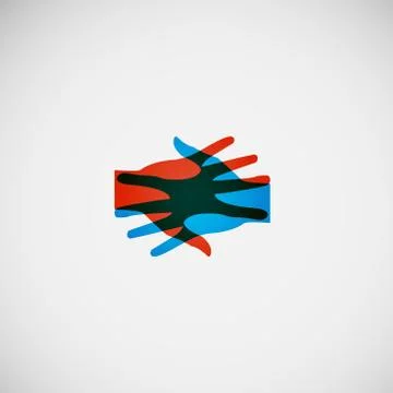 Vector flat icon hands. color abstraction eps Stock Illustration