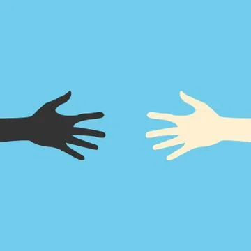 Vector flat icon hands. color abstraction eps Stock Illustration