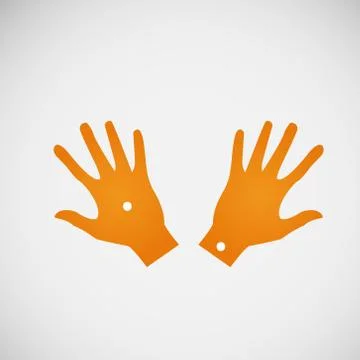 Vector flat icon hands. color abstraction eps Stock Illustration