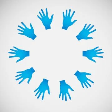 Vector flat icon hands. color abstraction eps Stock Illustration